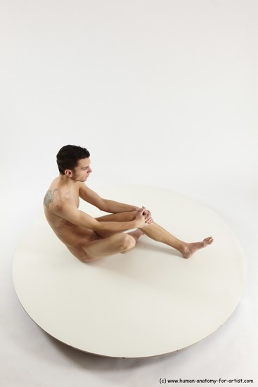 Nude Man White Sitting poses - simple Athletic Short Brown Sitting poses - ALL Multi angles poses Realistic