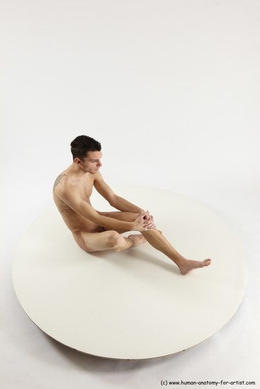 Nude Man White Sitting poses - simple Athletic Short Brown Sitting poses - ALL Multi angles poses Realistic