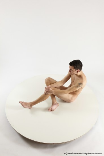 Nude Man White Sitting poses - simple Athletic Short Brown Sitting poses - ALL Multi angles poses Realistic