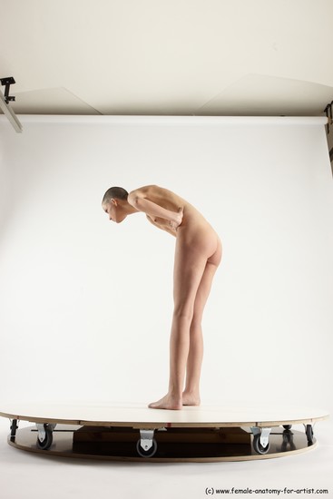 Nude White Standing poses - ALL Slim Bald Standing poses - bend over Multi angles poses Realistic