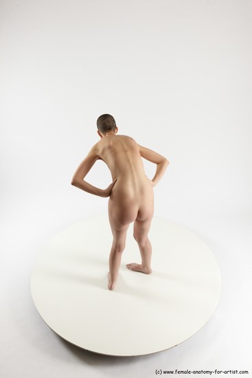 Nude White Standing poses - ALL Slim Bald Standing poses - bend over Multi angles poses Realistic