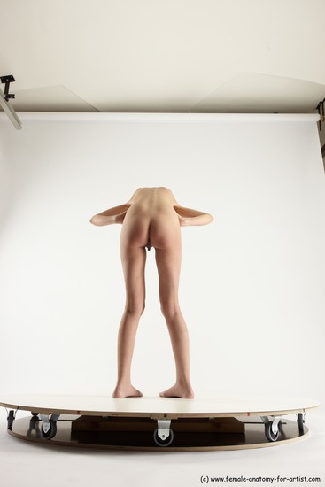 Nude White Standing poses - ALL Slim Bald Standing poses - bend over Multi angles poses Realistic