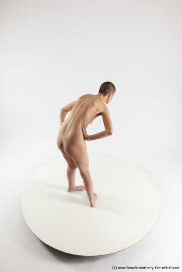 Nude White Standing poses - ALL Slim Bald Standing poses - bend over Multi angles poses Realistic