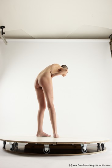 Nude White Standing poses - ALL Slim Bald Standing poses - bend over Multi angles poses Realistic