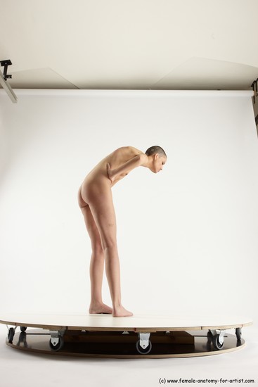 Nude White Standing poses - ALL Slim Bald Standing poses - bend over Multi angles poses Realistic