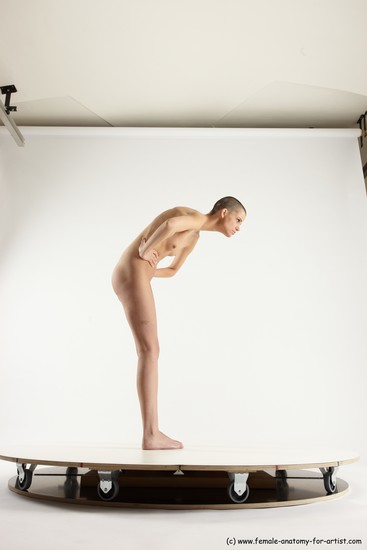 Nude White Standing poses - ALL Slim Bald Standing poses - bend over Multi angles poses Realistic