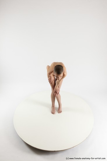 Nude White Standing poses - ALL Slim Bald Standing poses - bend over Multi angles poses Realistic