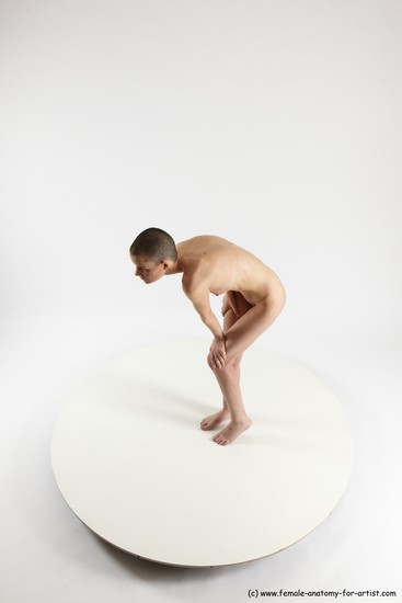 Nude White Standing poses - ALL Slim Bald Standing poses - bend over Multi angles poses Realistic