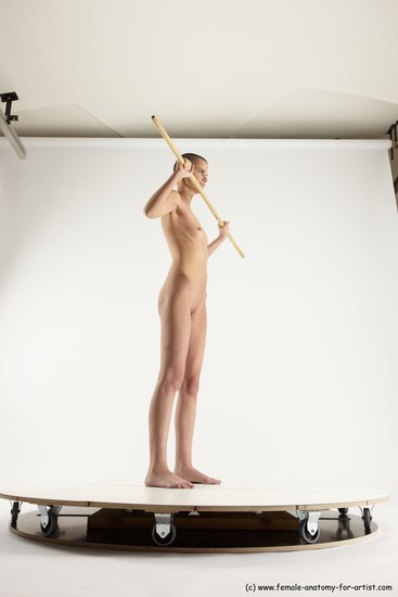 Nude White Standing poses - ALL Slim Bald Standing poses - simple Multi angles poses Realistic