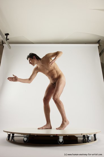 Nude Man White Standing poses - ALL Slim Short Brown Standing poses - simple Multi angles poses Realistic