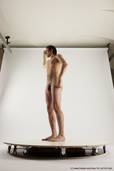 Nude Man White Standing poses - ALL Slim Short Brown Standing poses - simple Multi angles poses Realistic