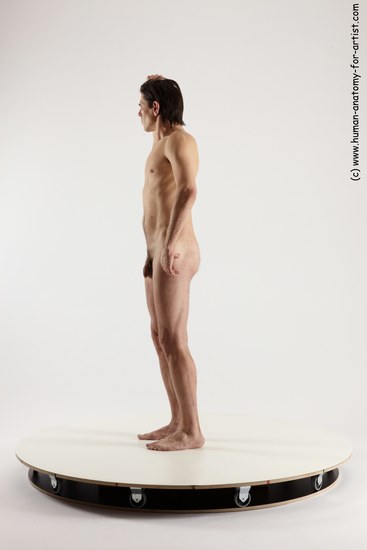 Nude Man White Standing poses - ALL Slim Short Brown Standing poses - simple Multi angles poses Realistic