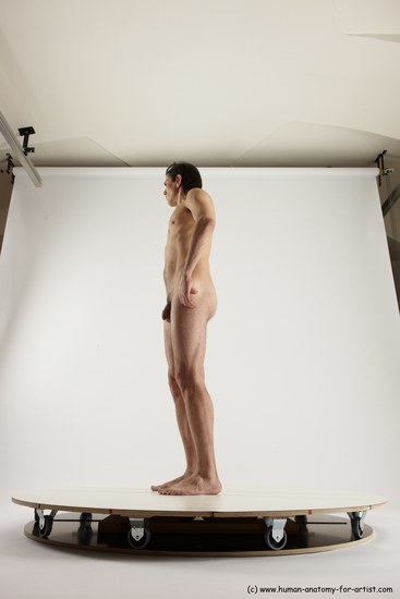 Nude Man White Standing poses - ALL Slim Short Brown Standing poses - simple Multi angles poses Realistic