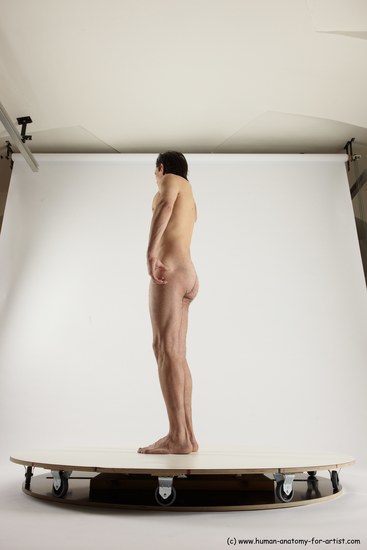 Nude Man White Standing poses - ALL Slim Short Brown Standing poses - simple Multi angles poses Realistic