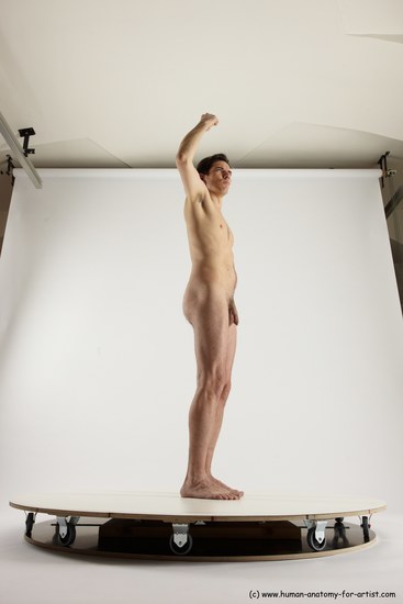 Nude Man White Standing poses - ALL Slim Short Brown Standing poses - simple Multi angles poses Realistic