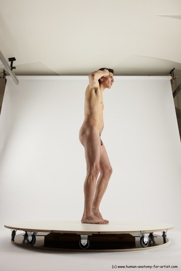 Nude Man White Standing poses - ALL Slim Short Brown Standing poses - simple Multi angles poses Realistic