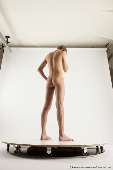 Nude Man White Standing poses - ALL Underweight Medium Brown Standing poses - simple Multi angles poses Realistic