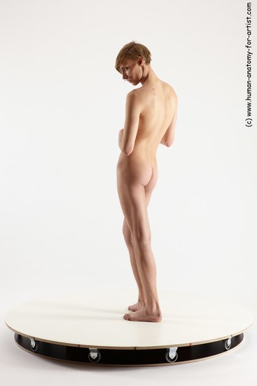 Nude Man White Standing poses - ALL Underweight Medium Brown Standing poses - simple Multi angles poses Realistic