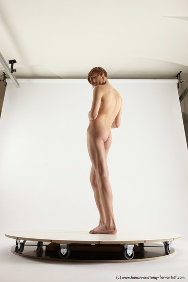 Nude Man White Standing poses - ALL Underweight Medium Brown Standing poses - simple Multi angles poses Realistic