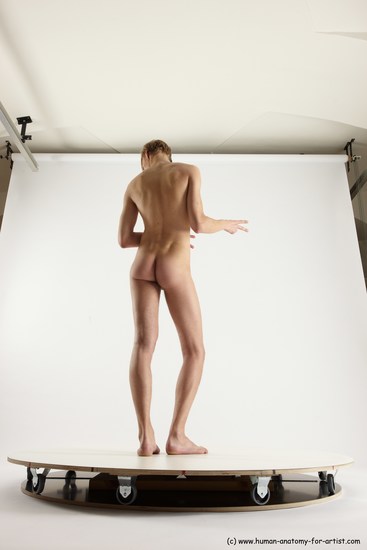 Nude Man White Standing poses - ALL Underweight Medium Brown Standing poses - simple Multi angles poses Realistic