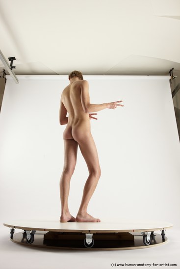 Nude Man White Standing poses - ALL Underweight Medium Brown Standing poses - simple Multi angles poses Realistic