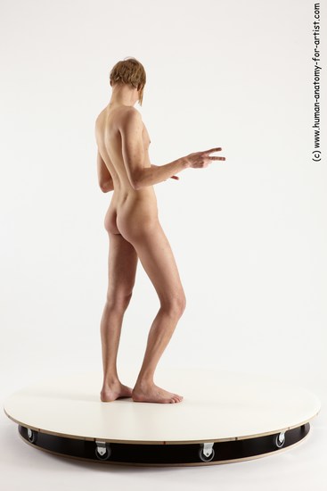 Nude Man White Standing poses - ALL Underweight Medium Brown Standing poses - simple Multi angles poses Realistic