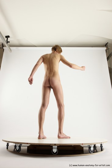 Nude Man White Standing poses - ALL Underweight Medium Brown Standing poses - simple Multi angles poses Realistic