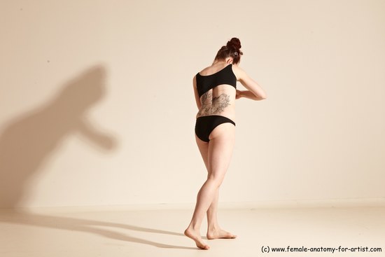 Underwear Martial art White Moving poses Slim Medium Brown Dynamic poses Academic