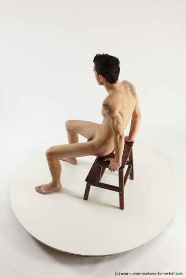 Nude Man White Sitting poses - simple Athletic Short Brown Sitting poses - ALL Multi angles poses Realistic