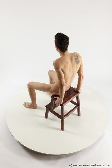 Nude Man White Sitting poses - simple Athletic Short Brown Sitting poses - ALL Multi angles poses Realistic