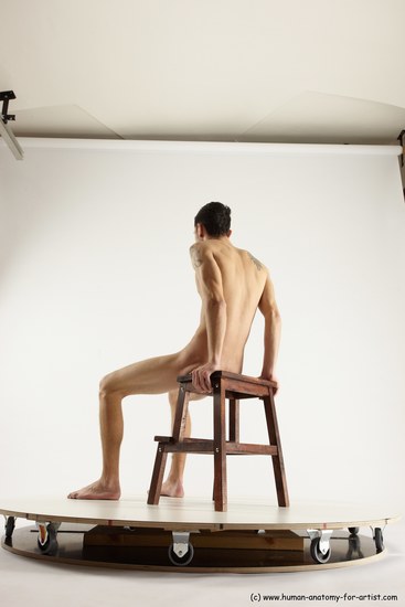 Nude Man White Sitting poses - simple Athletic Short Brown Sitting poses - ALL Multi angles poses Realistic