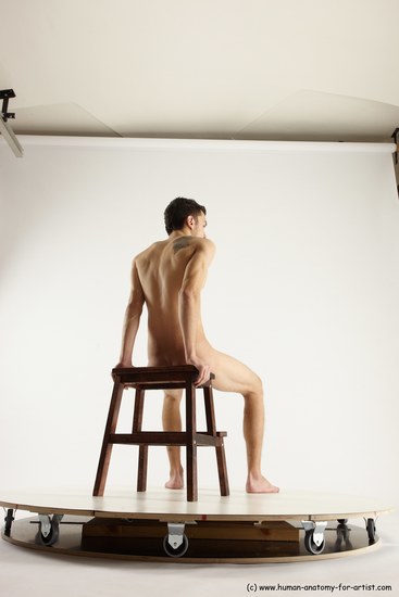 Nude Man White Sitting poses - simple Athletic Short Brown Sitting poses - ALL Multi angles poses Realistic