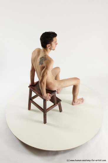 Nude Man White Sitting poses - simple Athletic Short Brown Sitting poses - ALL Multi angles poses Realistic