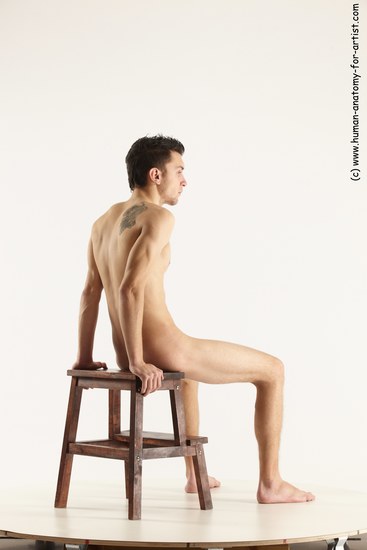 Nude Man White Sitting poses - simple Athletic Short Brown Sitting poses - ALL Multi angles poses Realistic