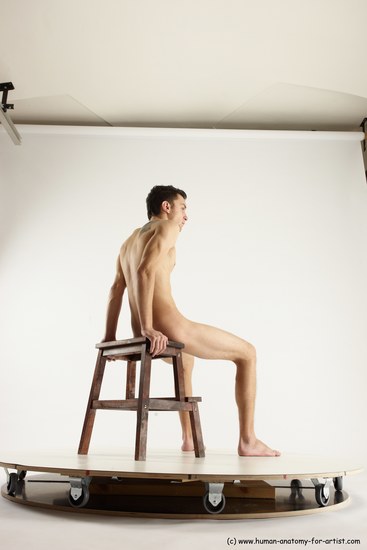 Nude Man White Sitting poses - simple Athletic Short Brown Sitting poses - ALL Multi angles poses Realistic