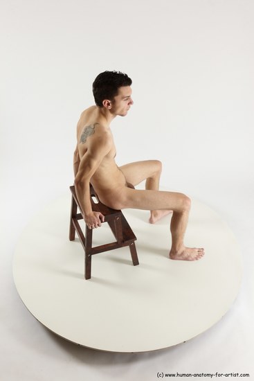 Nude Man White Sitting poses - simple Athletic Short Brown Sitting poses - ALL Multi angles poses Realistic