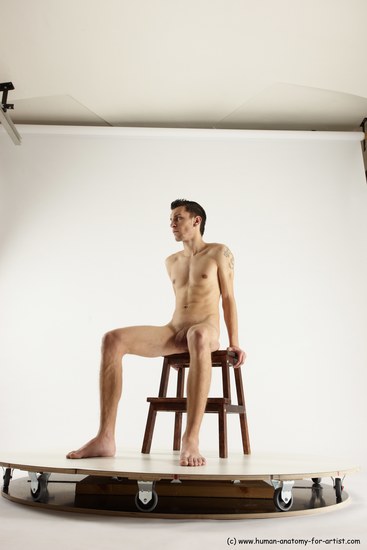 Nude Man White Sitting poses - simple Athletic Short Brown Sitting poses - ALL Multi angles poses Realistic