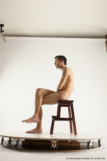 Nude Man White Sitting poses - simple Athletic Short Brown Sitting poses - ALL Multi angles poses Realistic