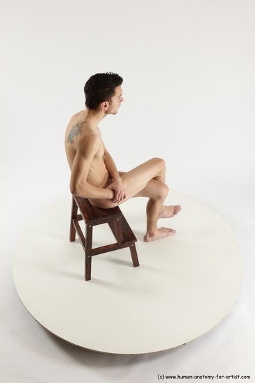 Nude Man White Sitting poses - simple Athletic Short Brown Sitting poses - ALL Multi angles poses Realistic