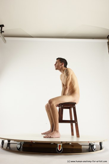 Nude Man White Sitting poses - simple Athletic Short Brown Sitting poses - ALL Multi angles poses Realistic