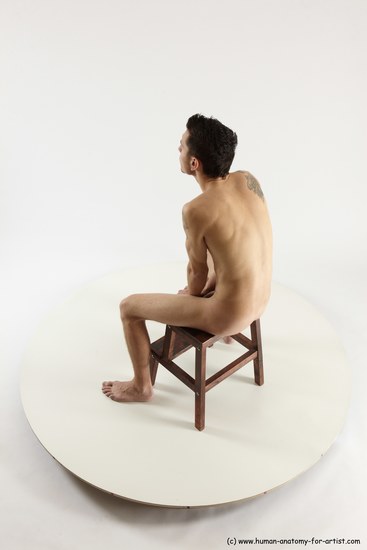 Nude Man White Sitting poses - simple Athletic Short Brown Sitting poses - ALL Multi angles poses Realistic