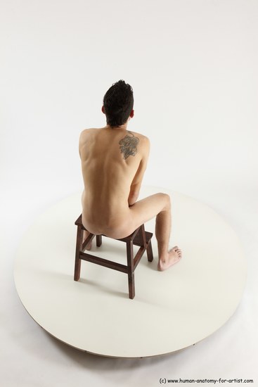 Nude Man White Sitting poses - simple Athletic Short Brown Sitting poses - ALL Multi angles poses Realistic