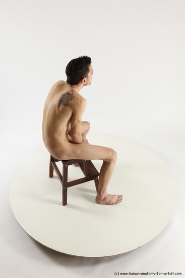 Nude Man White Sitting poses - simple Athletic Short Brown Sitting poses - ALL Multi angles poses Realistic