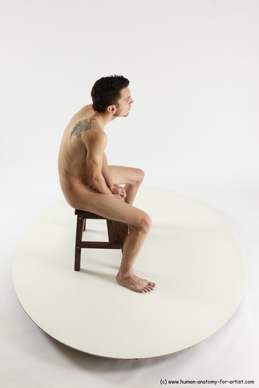 Nude Man White Sitting poses - simple Athletic Short Brown Sitting poses - ALL Multi angles poses Realistic