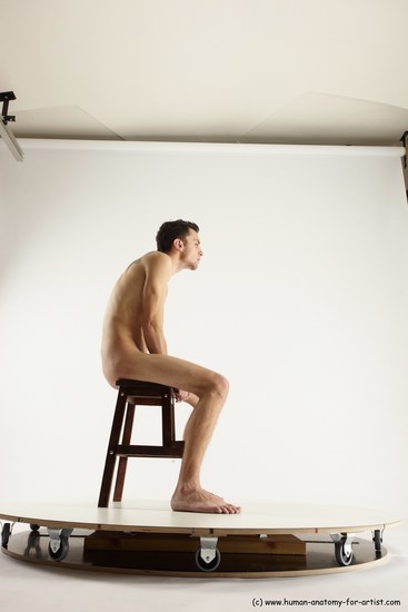 Nude Man White Sitting poses - simple Athletic Short Brown Sitting poses - ALL Multi angles poses Realistic