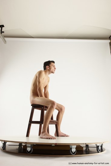 Nude Man White Sitting poses - simple Athletic Short Brown Sitting poses - ALL Multi angles poses Realistic