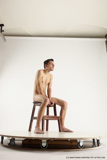 Nude Man White Sitting poses - simple Athletic Short Brown Sitting poses - ALL Multi angles poses Realistic