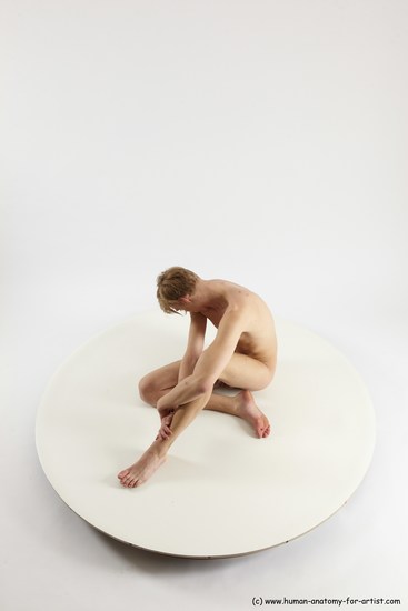 Nude Man White Sitting poses - simple Underweight Medium Brown Sitting poses - ALL Multi angles poses Realistic