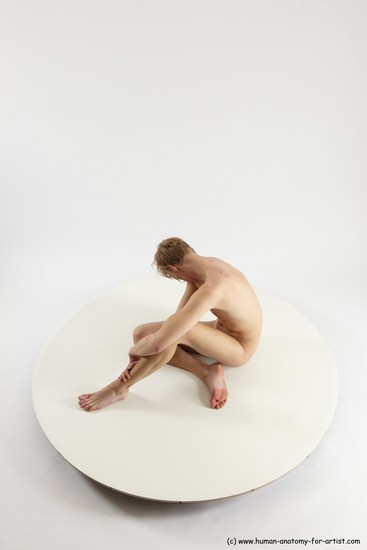 Nude Man White Sitting poses - simple Underweight Medium Brown Sitting poses - ALL Multi angles poses Realistic