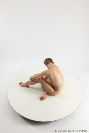 Nude Man White Sitting poses - simple Underweight Medium Brown Sitting poses - ALL Multi angles poses Realistic